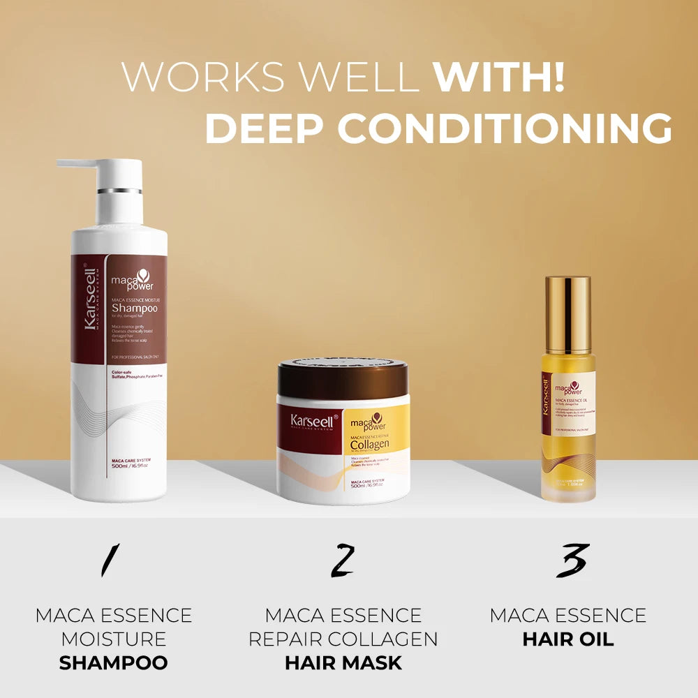 PRENDITI CURA DEI TUOI CAPELLI - 100% ORIGINALE - 3 IN 1, COLLAGENE + ARGAN + SHAMPOO