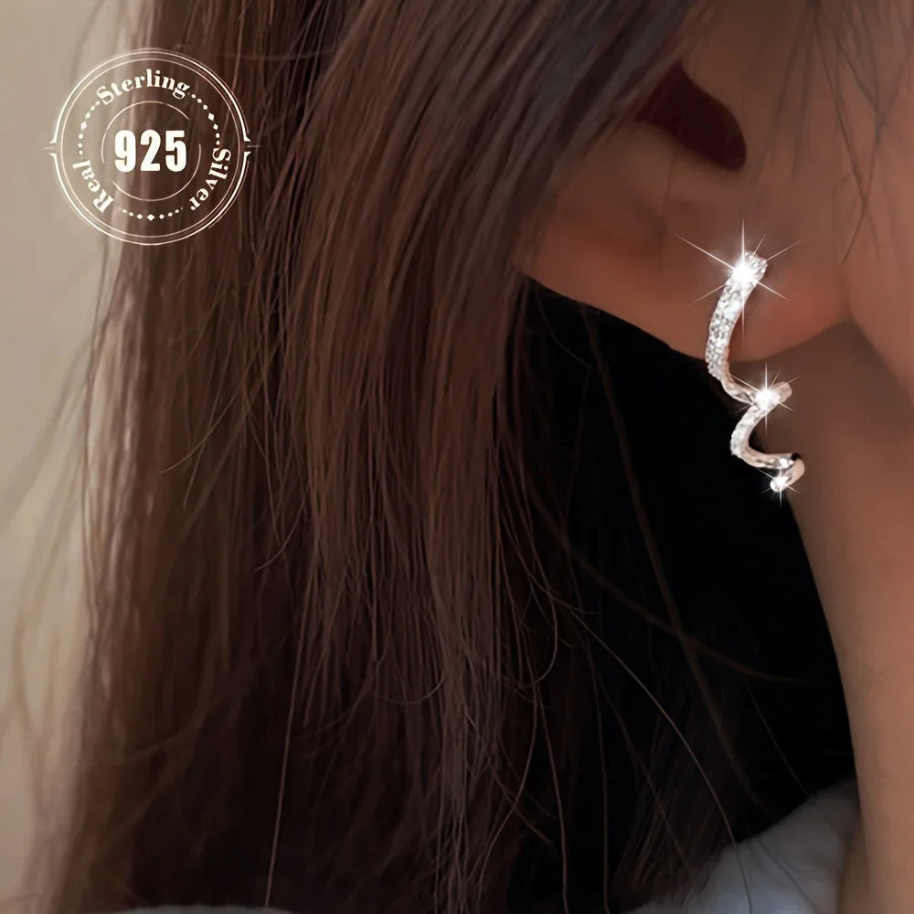 GOLDEN HOUR - ORECCHINI SPIRALE STELLA - ARGENTO 925