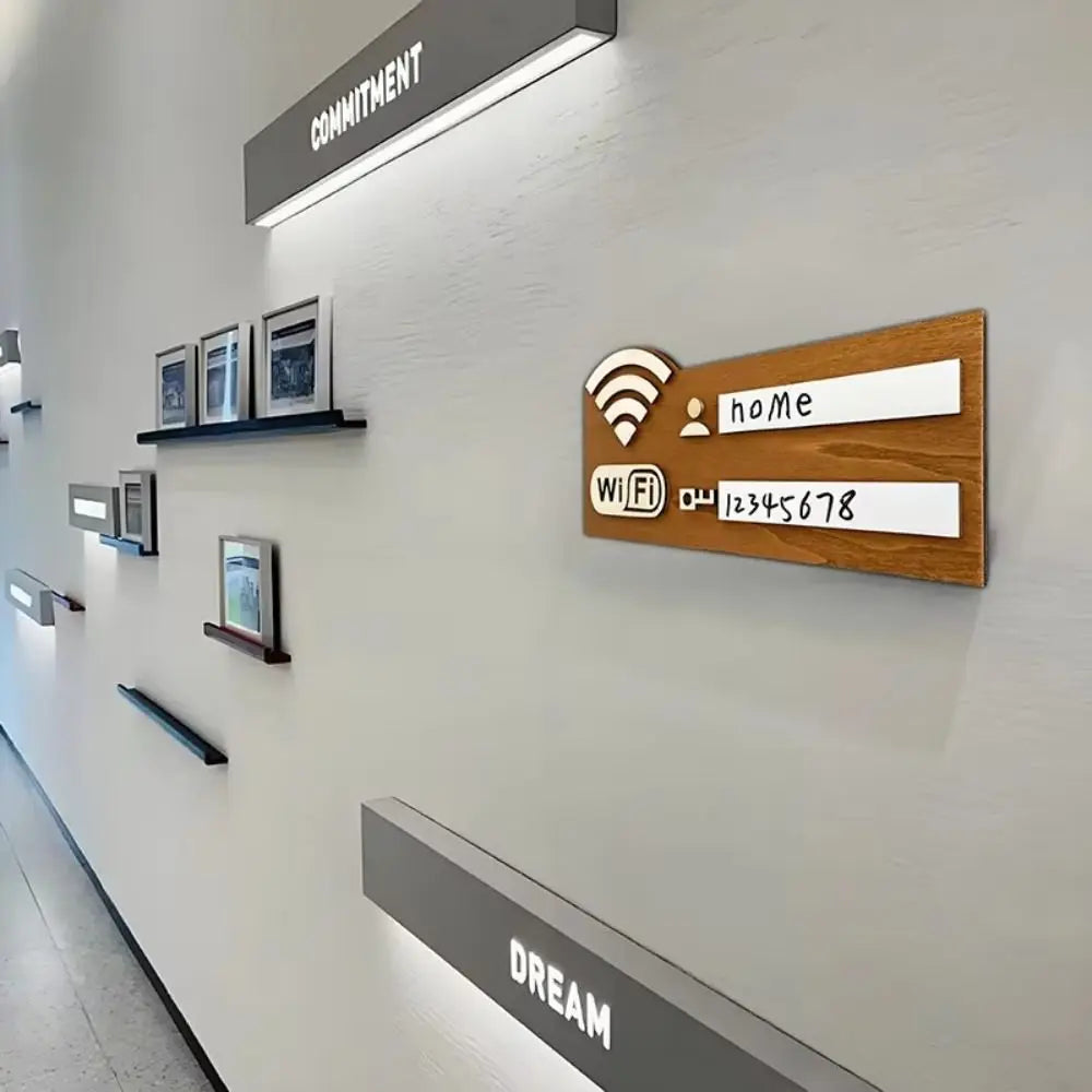 TARGA WIFI IN LEGNO  | DESIGN RUSTICO PREMIUM  | ARREDO CASA HOTEL B&B RISTORANTE