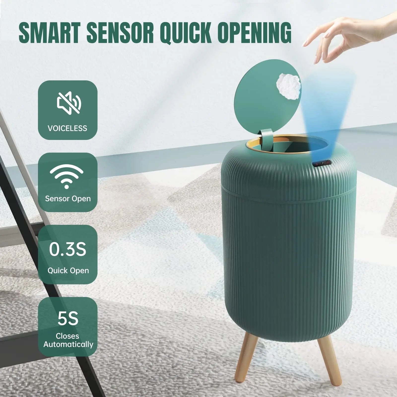 CESTINO D’ARREDO AUTOMATICO - SENSORE MOVIMENTO A BATTERIA