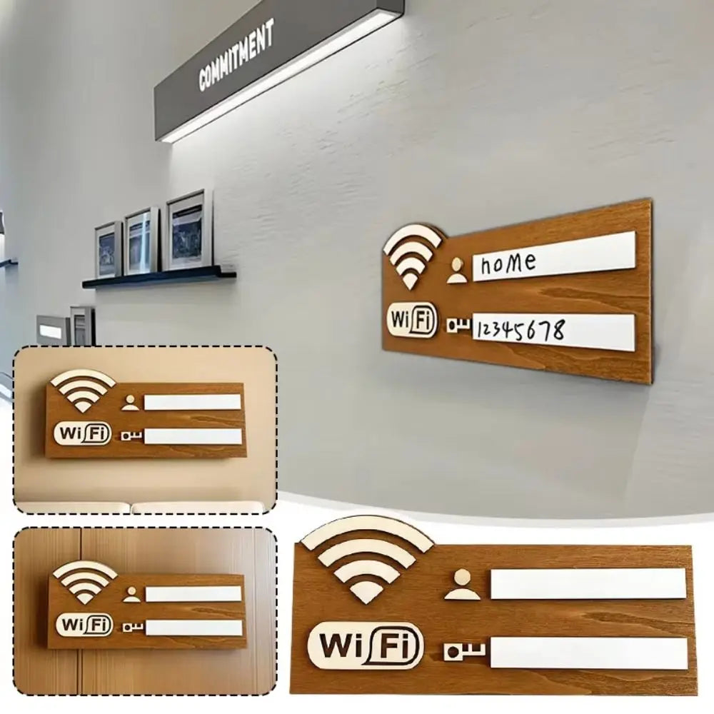 TARGA WIFI IN LEGNO  | DESIGN RUSTICO PREMIUM  | ARREDO CASA HOTEL B&B RISTORANTE