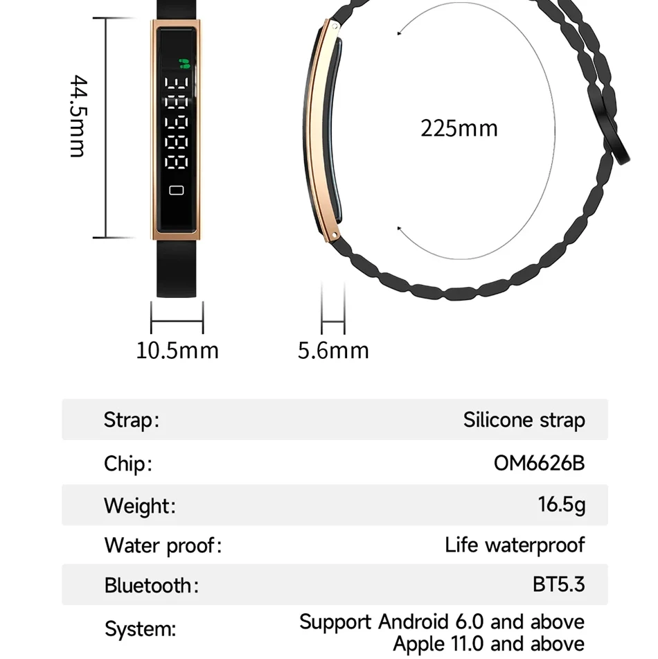 SMART BRACELET DONNA ELEGANTE - CARDIO & NOTICHE CHIAMATE