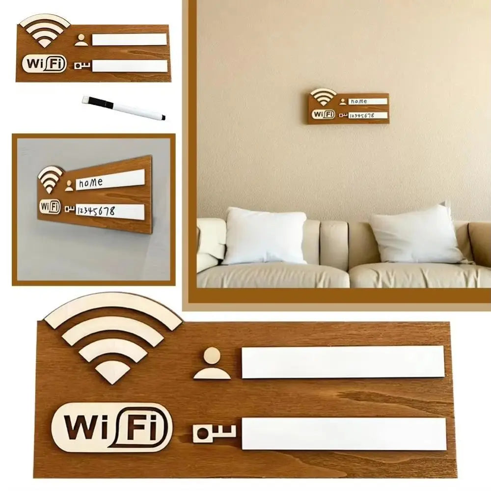 TARGA WIFI IN LEGNO  | DESIGN RUSTICO PREMIUM  | ARREDO CASA HOTEL B&B RISTORANTE
