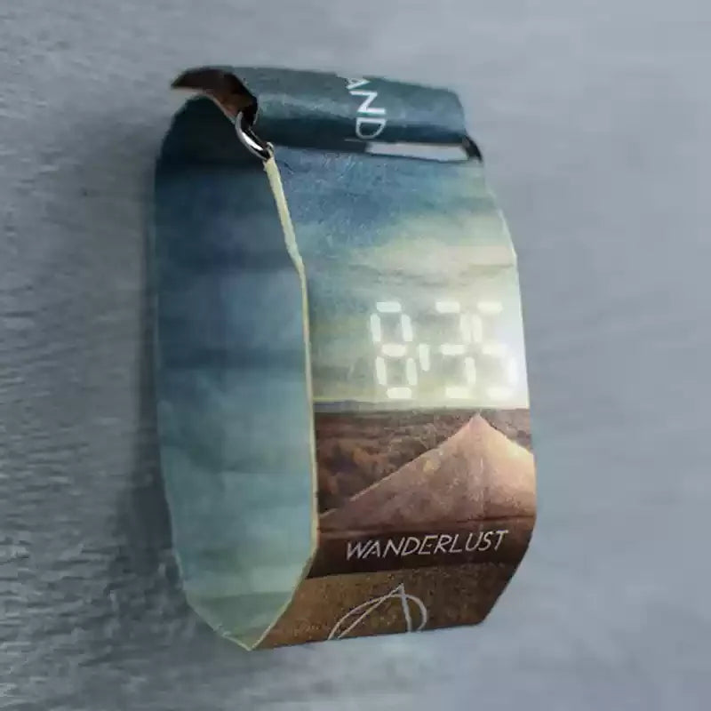 OROLOGIO DI CARTA DIGITALE LED - ULTRALEGGERO IMPERMEABILE 10 BAR