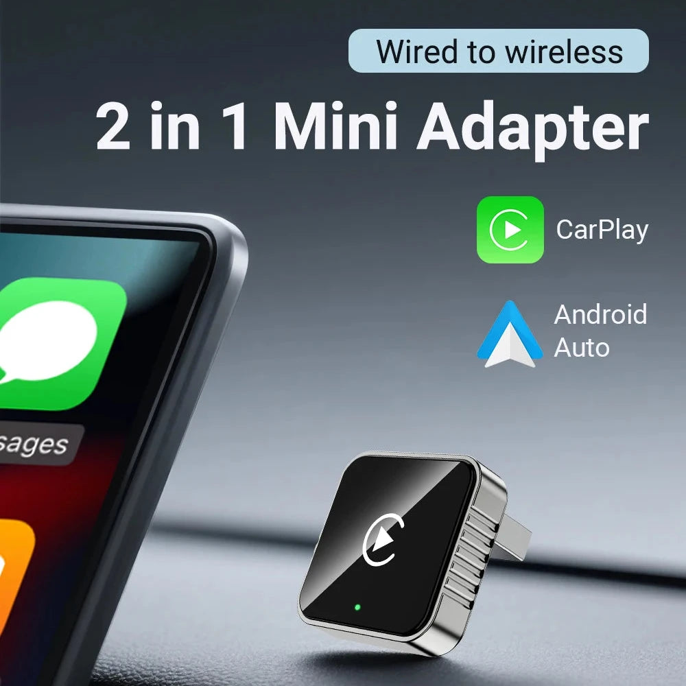 ADATTATORE WI-FI CAR PLAY & ANDROID AUTO - DA CAVO A SENZA FILI