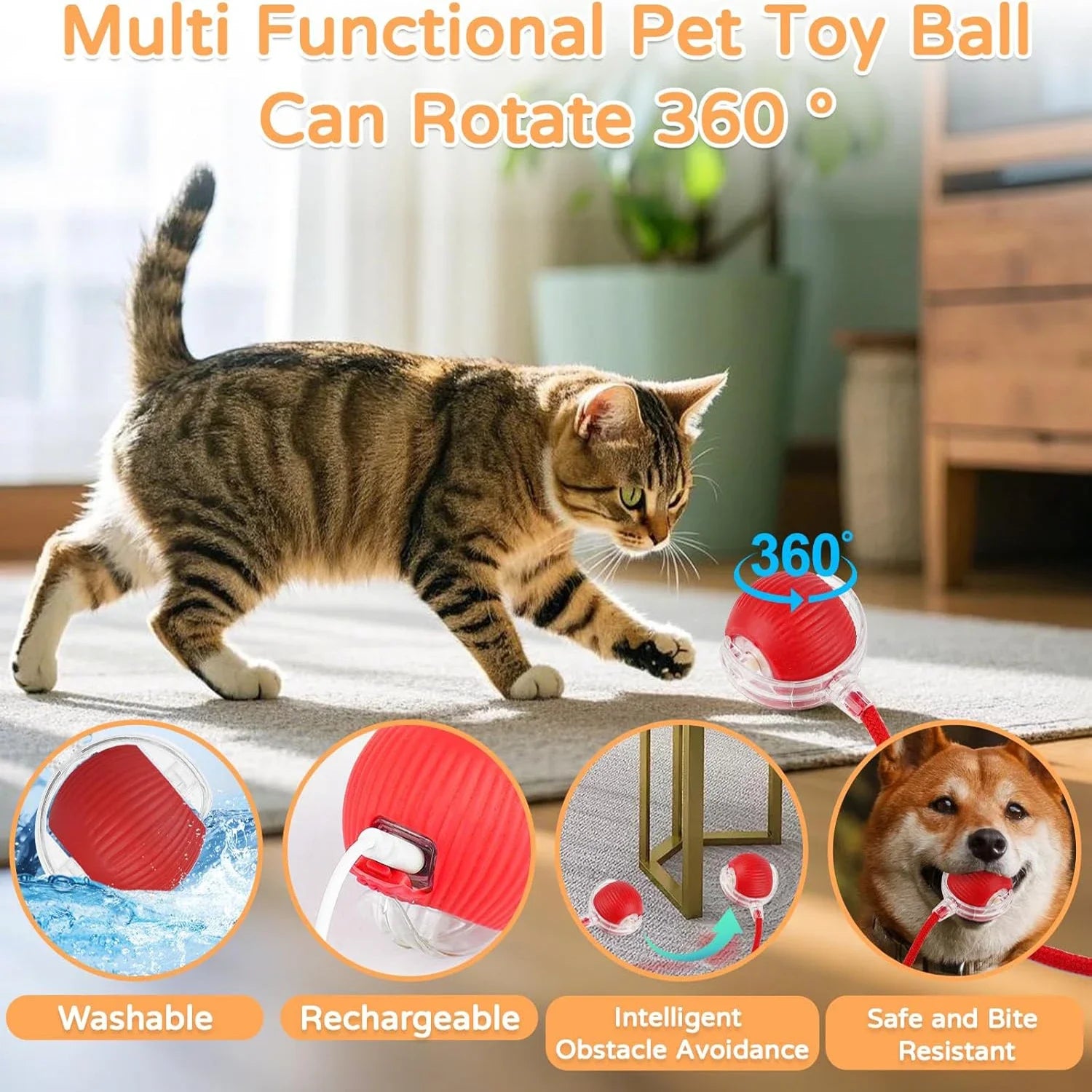 PALLINA AUTOMATICA PER GATTO - GIOCATTOLO INTERATTIVO