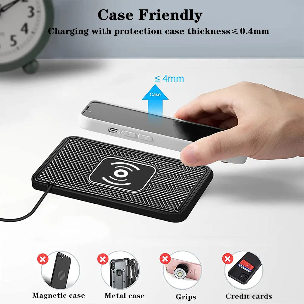 POGGI E SI CARICA - IOS ANROID  WIRELESS 15W - STAND IN SILICONE RITAGLIABILE